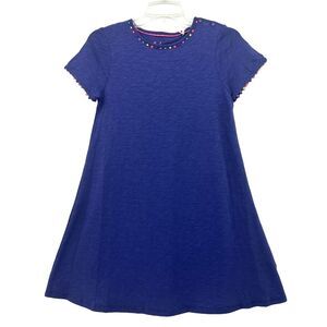 Boden Blue Kids Dress with Vibrant Trim NWT